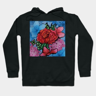 Ink Flower Bouquet Square Hoodie